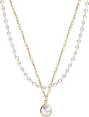 Produktbild von Verstellbare Verlängerungskette, Choker-Halskette, feine Verarbeitung, doppellagige Kette, Kunstperlen, Halskette, Schmuckzubehör