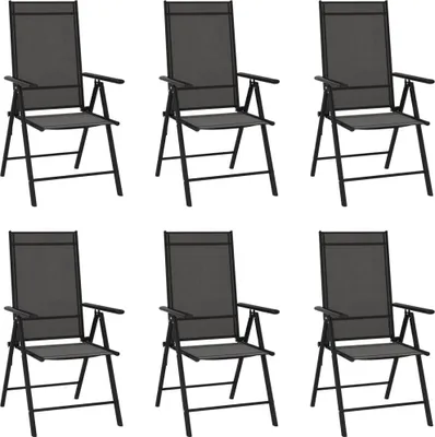 Produktbild von Gartenstühle Klappbar 6 Stk. Textilene Schwarz