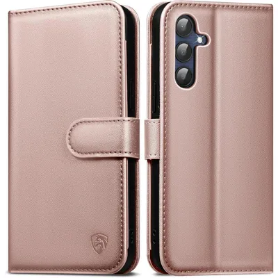 Obrázek produktu pro Pouzdro na mobil Samsung Galaxy A25 5G, typ peněženka, z umělé kůže, skládací, barva růžové zlato