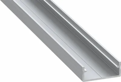 Produktbild von LED Aluminium Profil Leiste Silber | Typ DUAL | Mit Endkappe und Montagehalterung | Gefroren Abdeckung | 1m