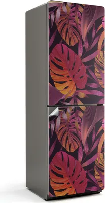 Obrázek produktu pro Vzor tropických listů - Samolepka na lednici - Samolepka na lednici - Samolepicí fólie na lednici - Dekorace do kuchyně - 60x180 cm