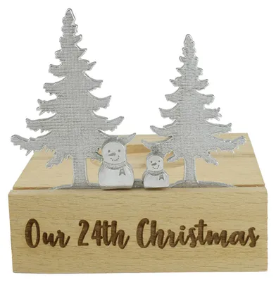 Teelichthalter Schneemann-Silhouette, 24. Weihnachten, Metall