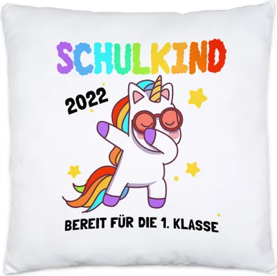 Produktbild von Schulkind 2022 Kissen inkl. Füllung Einschulung Einhorn Dab Schulanfang Schule Erstklässler Schuleinführung