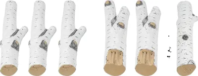 Obrázek produktu pro Plynové dřevo na podpal, sada 6 kusů, žáruvzdorné, realistický vzhled, 6 kusů