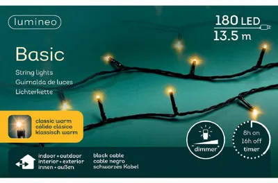 Immagine prodotto di Lumineo LED luci fiabesche Basic 1350 cm 180 luci classiche calde
