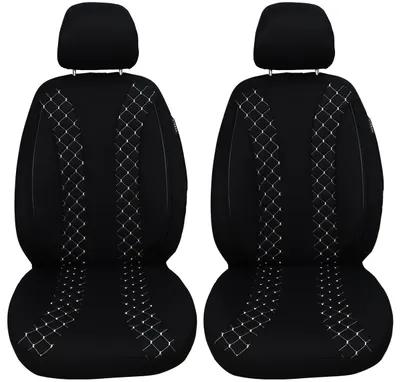Immagine prodotto di Coprisedili per Renault Kadjar, anno di produzione 2015-2021 – Coprisedili per sedile del conducente e del passeggero, colore nero/bianco