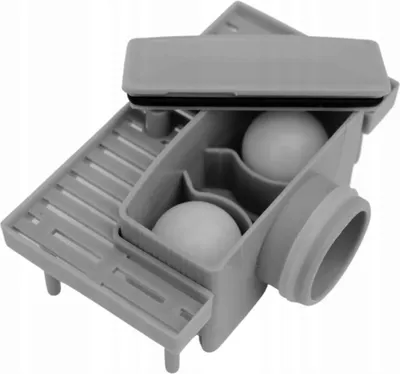 Produktbild von AQUA HEATING Kugel-Siphon Kontrollöffnung Doppelflügel Dichtung Linearer Bodenablauf Wandablauf  Kugelverschluss-Siphon NBR Duschrinne Duschablauf 36-38mm Grau