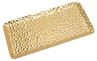Serviertablett aus Edelstahl, 19,5 x 9,5 cm, gold, rechteckig