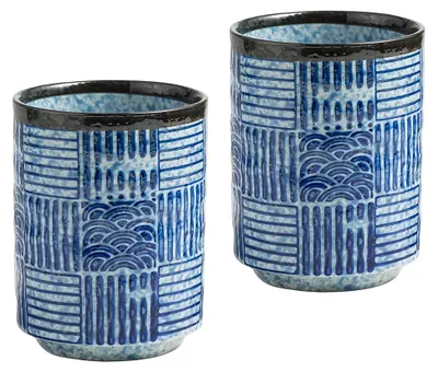 Image de Tasses à thé japonaises en porcelaine - Lot de 2 sans anse