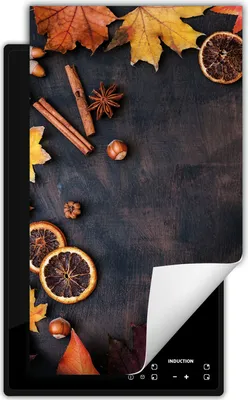 Produktbild von DarHaus Herdabdeckplatte 1 teilig 30x52 cm Anti Rutsch Matte Aufrollbar, Herbst