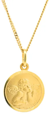 Produktbild von Anhänger Medaille Amor   333 Gold mit vergoldeter Silberkette 40 cm