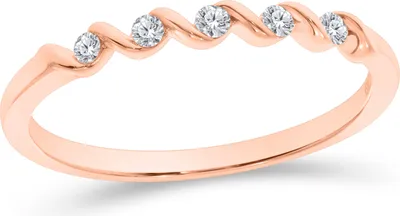 Produktbild von 585er Rotgold Memory Ring 5 Diamanten zus. ca. 0,10 ct. Krappenfassung Gr. 54