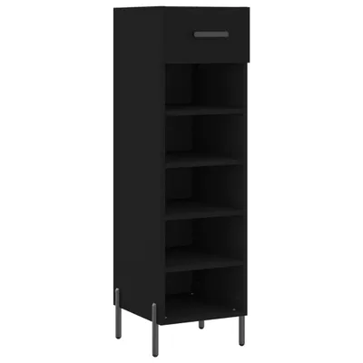 Produktbild von vidaXL Schuhschrank Schwarz 30x35x105 cm Holzwerkstoff