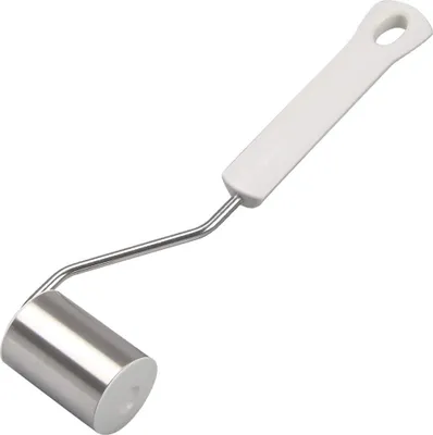 Produktbild von Dr. Oetker Kuchenblechroller 22 cm CLASSIC, Eckenroller mit Funktionsteil aus Edelstahl, hochwertige Backform-Teigrolle mit Antihafteigenschaften (Farbe: Silber/Weiß)