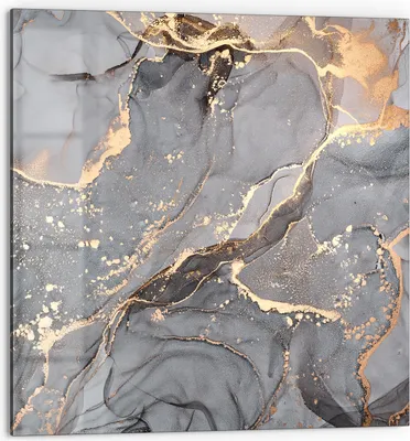 Produktbild von DEQORI Küchenrückwand Glas 60x60 cm 'Elegantes Marmormuster' Spritzschutz Bad Rückwand
