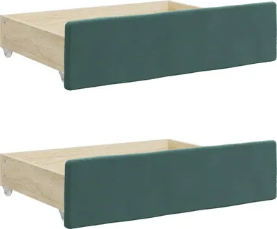 Zdjęcie produktu dla vidaXL Szuflady do łóżka 2 szt. Ciemnozielony materiał drewnopochodny i aksamit