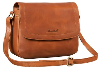 Produktbild von Benthill Handtasche Damen Leder - Umhängetasche aus Rindsleder - Schultertasche aus echtem Leder mit Reißverschluss - Vintage Bag Beutel