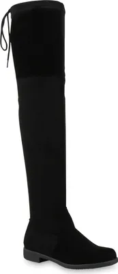 Produktbild von Mytrendshoe Damen Overknees High Stiefel Boots Basic Look 811876, Farbe: Schwarz, Größe: 38