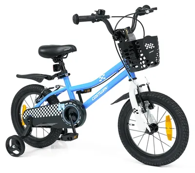 Produktbild von COSTWAY 14 Zoll Kinderfahrrad mit Korb, höhenverstellbarem Sattel, Lenker, Klingel, Schutzblech&Stützrädern, Fahrrad Kinderrad für 3-7 Jungen&Mädchen