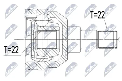 Produktbild von NTY Gelenksatz Antriebswelle Vorne Vorne Links Vorne Rechts für CHEVROLET Aveo / Kalos Schrägheck (T250, T255) NPW-DW-044
