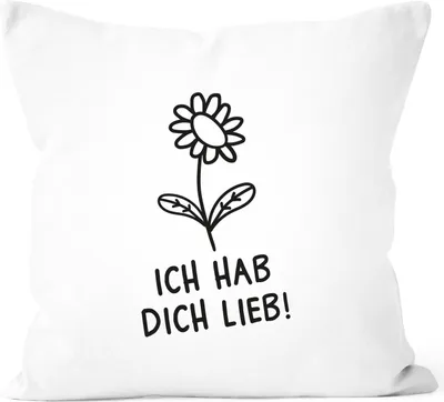 Produktbild von personalisierter Kissen-Bezug Blümchen mit Botschaft personalisierte Geschenke zum Muttertag SpecialMe® Ich hab dich lieb! weiß 40cm x 40cm