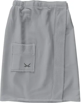 Produktbild von Sansibar Herren Sauna-Kilt mit bestickter Tasche, 50x145 cm, Silber, Klettverschluss, mit Gummizug am Rücken