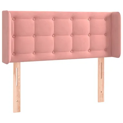Image de vidaXL Tête de lit avec oreilles rose 93x16x78/88 cm velours