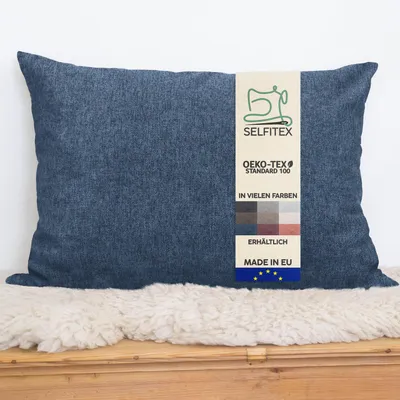 Produktbild von Selfitex Dekokissen XXL 60x80 inkl. Füllkissen, kuschelweiches Lesekissen, Rückenkissen, Sofakissen, für Couch, Bett (Farbe: Blau)