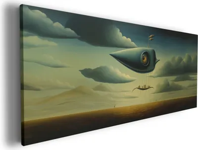 Produktbild von Wallario Premium Leinwandbild Himmelsfahrer in Größe 60 x 150 cm