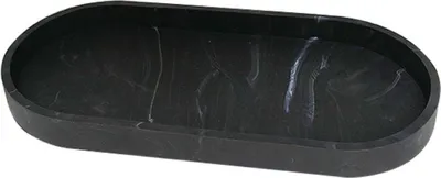 Obrázek produktu pro INF Oválný mramorový silikonový podnos pro aroma 25x11x2cm - Sada 2 kusů Černá