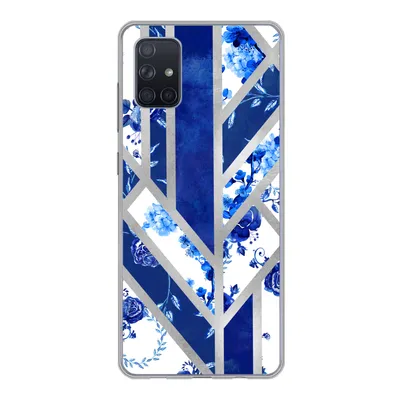 Produktbild von MuchoWow® Handyhülle Schutzhülle Hülle für Samsung Galaxy A71 Delfter Blau - Design - Luxus Silikon Softcase Handy Hülle - Kartenbesitzer