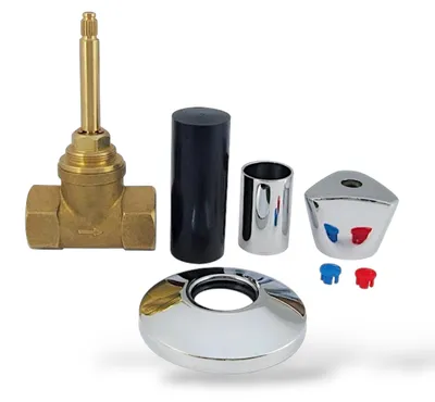 Produktbild von Unterputzventil Absperrventil Komplett Set Kaltwasser Warmwasser Rohbau 3/4 Zoll
