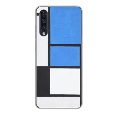 Produktbild von MuchoWow® Handyhülle Schutzhülle Hülle für Samsung Galaxy A50 Komposition mit Blau, Rot, Schwarz, Gelb und Grau - Piet Mondrian Silikon Softcase Handy Hülle - Mobiltelefonhülle