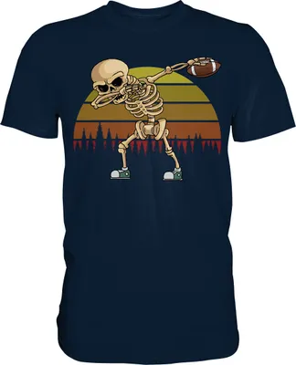 Produktbild von Dabbing Skelett Vintage American Football T-Shirt – Navy / S