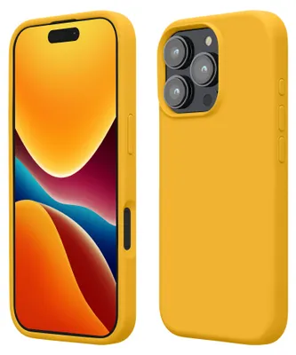 Produktbild von kwmobile Handyhülle für iPhone 16 Pro Max Hülle, für iPhone 16 Pro Max Case - Hülle Silikon - kabelloses Laden - Honiggelb
