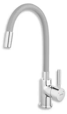 Image de Robinet d'évier ARGENT flexible Mitigeur monocommande Robinet en laiton Mitigeur à ressort spiralé