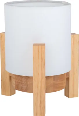 Produktbild von Näve Leuchten LED Tischleuchte MADITA mit LED Platine dimmbar LED Tischleuchte MADITA mit LED Platine dimmbar Tischleuchten - Akkutischleuchte "MADITA" H: 19cm weiß/natur, Tischlampe im Scandi Style, aus Holz und Textil in weiß, 19 cm hoch, Ø 16,2 cm, inkl. LED – dimmbar – Akkubetrieb – Akku- und Netzbetrieb – Berührungssensor – USB Typ C