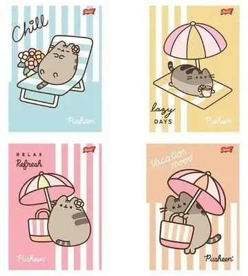 Image de Cahier A5, 32 feuilles, quadrillé, motif Pusheen (lot de 15) - UNIPAP