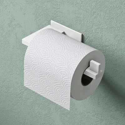 Produktbild von Mai & Mai Toilettenpapierhalter Klopapierhalter WC aus Edelstahl, Toilettenpapier Halterung Rollenhalter Matt weiß 185mm Lino-03