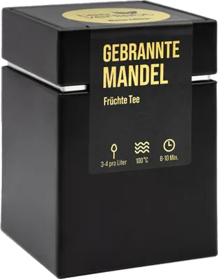 Produktbild von teeverliebt - Gebrannte Mandel Geschenkdose | 80g Früchtetee - Winter Edition