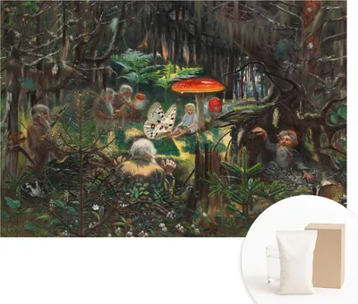 Obrázek produktu pro Samolepicí fototapeta – nástěnné malby do obývacího pokoje – 152 x 104 cm – dekorativní fólie na stěny – moderní design pro výzdobu stěn – tapety do interiérů – pohádkový les