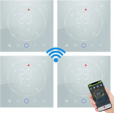 Produktbild von 4X Tuya WiFi-Thermostat, Digital LCD Raumthermostat , 3A Warmwasserbereitung Thermostat Wandthermostat Unterputz Fußbodenheizung Innenthermometer kompatibel mit Tmall Genie, Amazon Echo, Google Home Raumthermostate