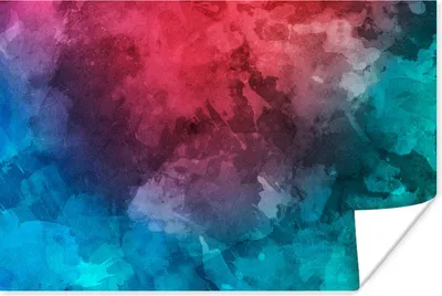Produktbild von MuchoWow® Poster Aquarell - Rot - Blau - Grün 60x40 cm - Schlafzimmerdekoration