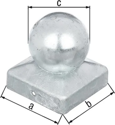 Obrázek produktu pro Krytka sloupku Alberts pro dřevěné sloupky | s kulovou hlavou | nerezová ocel | 70 x 70 mm | sada 6 ks