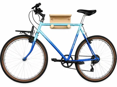 Obrázok produktu pre Držiak na bicykle – drevený – 30 x 30 x 17 cm – vhodný pre 1 horský bicykel alebo 3 skútre