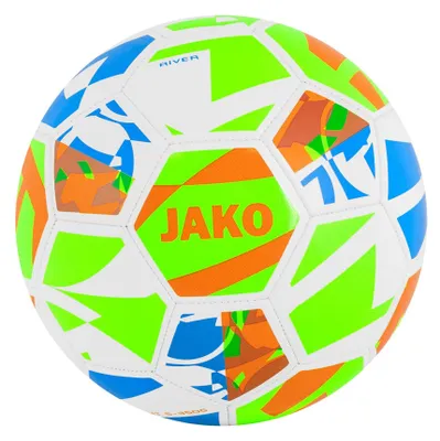 Immagine prodotto di JAKO Unisex Lightball River, Colore:bianco/verde neon/arancio neon, 350g, Taglia:5