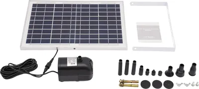 Zdjęcie produktu dla Zasilana energią słoneczną fontanna z pompą wodną, wysoka wydajność 17V/10W, wodoodporność IP68, czarna