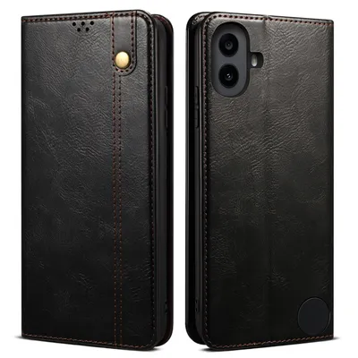 Produktbild von Hülle für Nothing CMF Phone 1 Leder Brieftasche Schutzhülle mit Standfunktion Schwarz