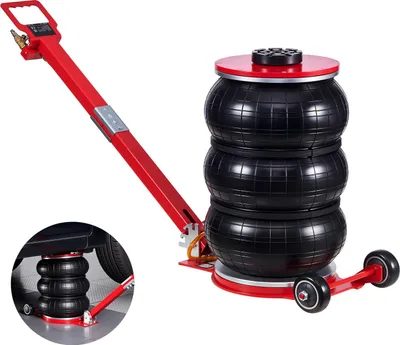 Zdjęcie produktu dla SucceBuy Podnośnik pneumatyczny 5 t z 6 stalowymi rurami i regulowanym długim uchwytem, wysokość podnoszenia 140-464 mm, szybkie podnoszenie, podnośnik pneumatyczny do samochodów osobowych, SUV-ów i pickupów