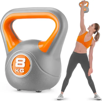Produktbild von Gymtek® Kettlebell Hantel - 8kg Gewicht - Kugelhantel, Schwunghantel, Kugelgewicht für Home Gym, Fitness, Pilates, Krafttraining